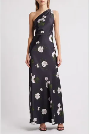 Sachin & Babi Delphine Floral One-Shoulder Satin Crepe Gown in at Nordstrom, Size 4