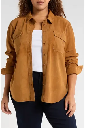 UNIVERSAL STANDARD Greenwich Suede Shirt Jacket in at Nordstrom, Size Xs