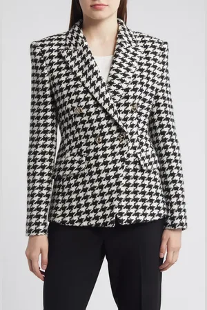 HUGO BOSS Jia Houndstooth Double Breasted Blazer in at Nordstrom, Size 18