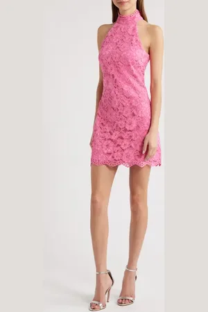 LIKELY Issa Mock Neck Lace Cocktail Dress in at Nordstrom, Size 2