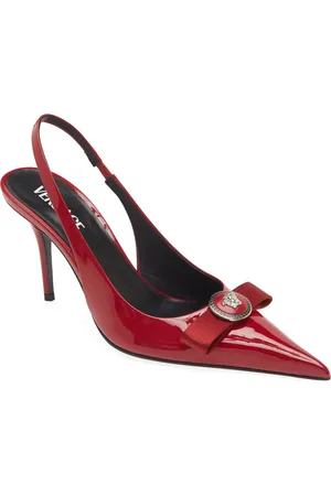 VERSACE Medusa Bow Pointed Toe Slingback Pump in at Nordstrom, Size 5.5Us