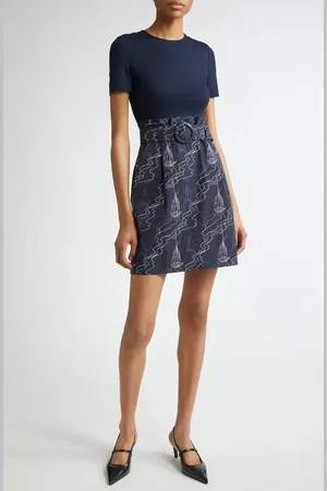 AKRIS Mixed Media Belted Minidress in at Nordstrom, Size 8