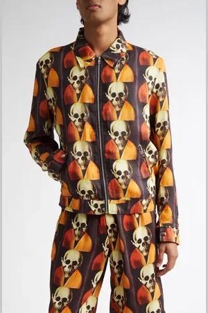 Endless Joy Madarin Dream Print Linen Jacket in at Nordstrom, Size Small