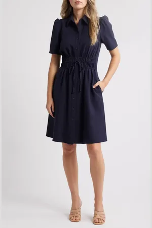 Eliza J Puff Sleeve Shirtdress in at Nordstrom, Size 16