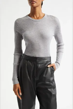 A.L.C. Kyle Merino Wool Long Sleeve Rib Top in at Nordstrom, Size Small