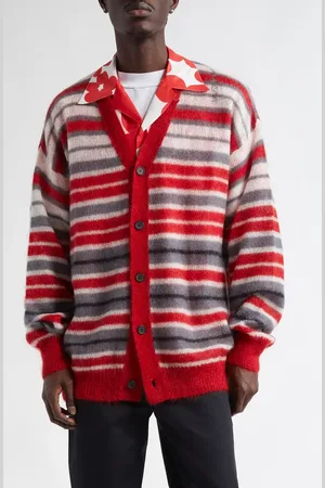 Marni Stripe Mohair Blend Cardigan in at Nordstrom, Size 36 Us