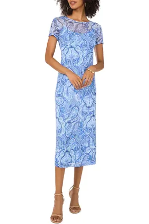 Vince Camuto Paisley Mesh Midi Dress in at Nordstrom, Size Small