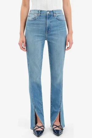 Danny Daze Downtown High Waist Split Hem Straight Leg Jeans in at Nordstrom, Size 23