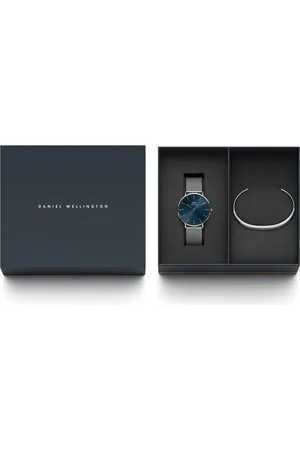 Daniel Wellington Classic Mesh Strap Watch & Cuff Bracelet Set, 40mm in at Nordstrom
