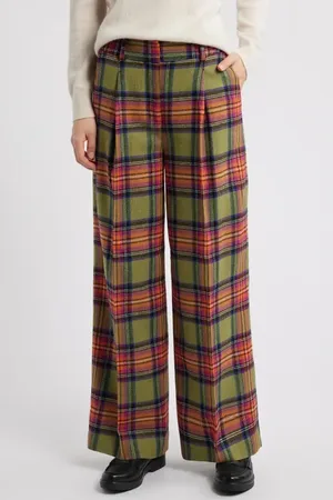 Boden Chiswick Plaid Wide Leg Pants in at Nordstrom, Size 6