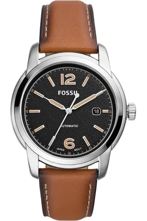 Fossil Heritage Automatic Leather Strap Watch, 43mm in at Nordstrom