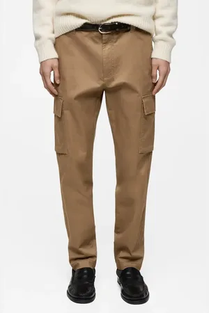 MANGO Regular Fit Flat Front Twill Cargo Pants in at Nordstrom, Size 30