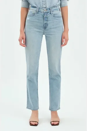 Danny Daze Smarty Pants High Waist Ankle Slim Straight Leg Jeans in at Nordstrom, Size 27