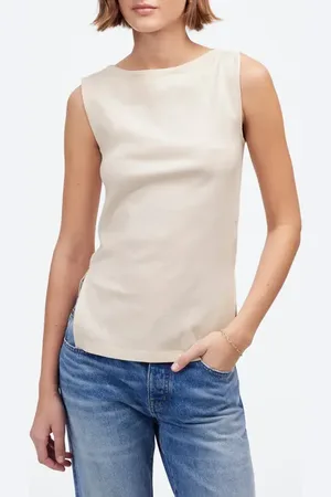 Madewell Sleeveless Boat Neck Side Slit T-Shirt in at Nordstrom, Size Xx-Small
