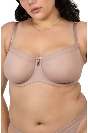 CURVY COUTURE Sheer Mesh Balconette Bra in at Nordstrom, Size 34G