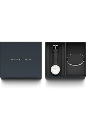 Daniel Wellington Classic Sheffield Leather Strap Watch & Cuff Bracelet Set, 40mm in at Nordstrom