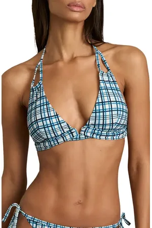 Reiss Daniella Plaid Halter Bikini Top in at Nordstrom, Size 8 Us