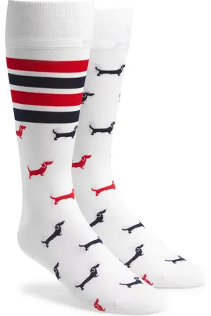 Thom Browne 4-Bar Hector Jacquard Crew Socks in at Nordstrom