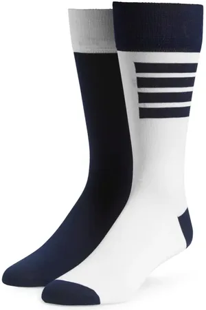 Thom Browne Fun Mix 4-Bar Mismatched Colorblock Crew Socks in at Nordstrom