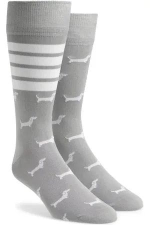 Thom Browne 4-Bar Hector Jacquard Crew Socks in at Nordstrom