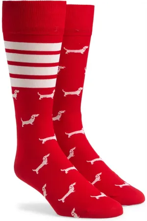 Thom Browne 4-Bar Hector Jacquard Crew Socks in at Nordstrom