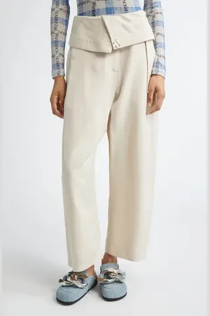 J.W.Anderson Foldover Waist Belted Trousers in at Nordstrom, Size 0 Us