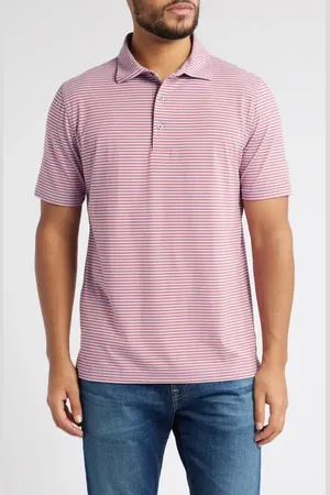 SCOTT BARBER Prep Stripe Polo in at Nordstrom, Size X-Large