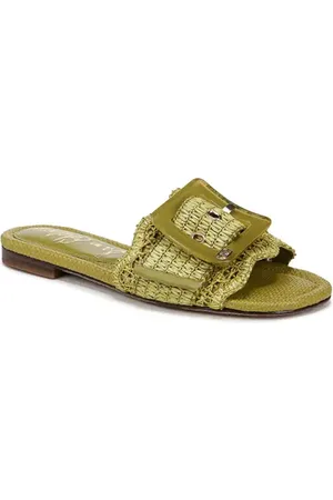 Sam Edelman Bambi Raffia Buckle Slide Sandal in at Nordstrom, Size 5