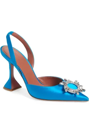 Amina Muaddi Begum Crystal Pointed Toe Slingback Pump in at Nordstrom, Size 5.5Us