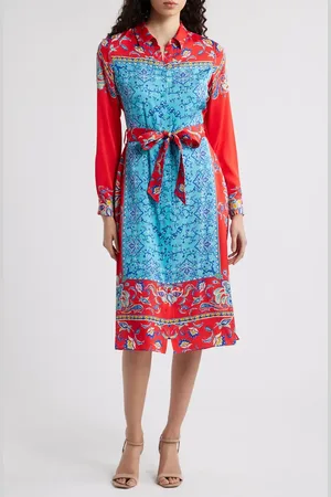 ELIE TAHARI The Paulina Long Sleeve Shirtdress at Nordstrom, Size Medium
