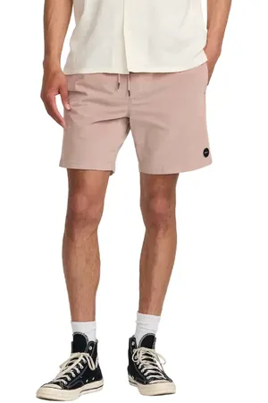 RVCA Escape Drawstring Cotton Walking Shorts in at Nordstrom, Size X-Large