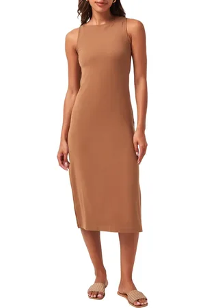 Travis Mathew Hadley Wood Sleeveless Rib Midi Dress in at Nordstrom, Size Medium