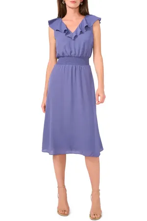 Vince Camuto Ruffle Smocked Midi Dress in at Nordstrom, Size Xx-Small