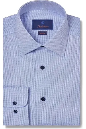 David Donahue Regular Fit Micro Geometric Dobby Dress Shirt in at Nordstrom, Size 18.5 - 34