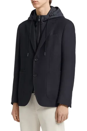 Ermenegildo Zegna Trofeo Wool Blend Sports Jacket with Removable Hooded Dickey in at Nordstrom, Size 46 Us