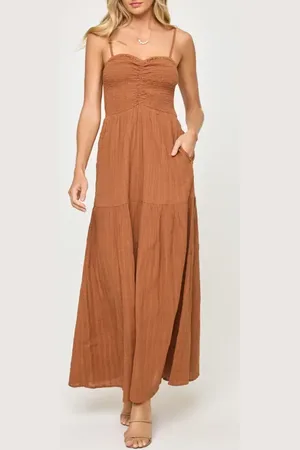 L*Space Mallorca Smocked Cover-Up Maxi Dress in at Nordstrom, Size X-Small