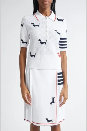 Thom Browne 4-Bar Hector Intarsia Pointelle Sweater in at Nordstrom, Size 4 Us