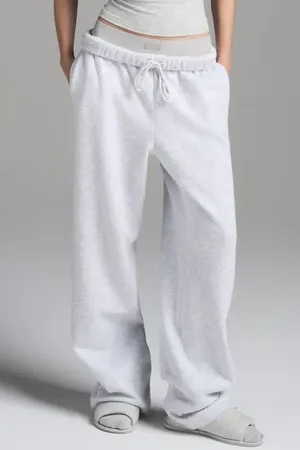 SKIMS Cotton Fleece Classic Straight Leg Pants in at Nordstrom, Size Large