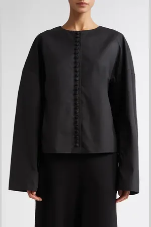 Fforme Fish Oversized Organic Cotton Poplin Shirt Jacket in at Nordstrom, Size Small