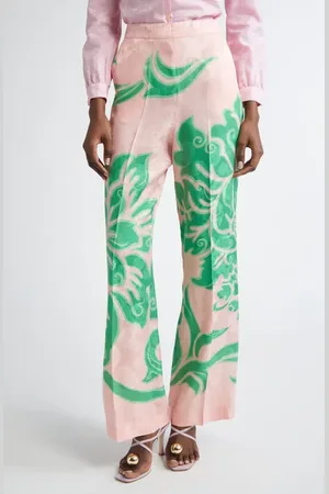 Etro Rose Jacquard Satin Trousers in at Nordstrom, Size 8 Us
