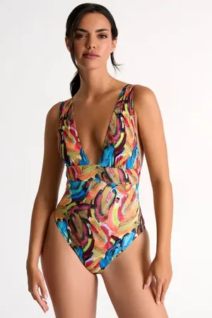 Shan Rahimkhan Timeless Plunging One-Piece Swimsuit in at Nordstrom, Size 8