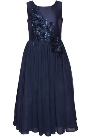Iris & Ivy Floral Appliqued Tea Length Party Dress in at Nordstrom, Size 12