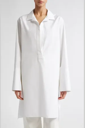 Fforme River Long Cotton Tunic Shirt in at Nordstrom, Size Small