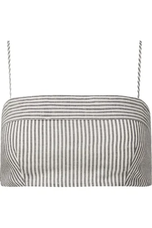 ONIA Air Linen Foldover Cropped Top in at Nordstrom, Size 14