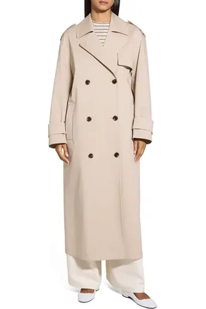 THEORY Oversize Stretch Cotton Trench Coat in at Nordstrom, Size Small
