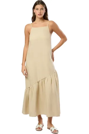 ONIA Air Linen Square Neck Maxi Dress in at Nordstrom, Size Small
