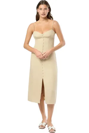 ONIA Air Linen Corset Midi Dress in at Nordstrom, Size 4