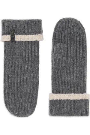 Brunello Cucinelli Knit mittens with monili in at Nordstrom, Size Small