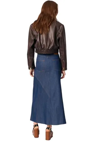 Maje Long denim skirt in at Nordstrom, Size 42 Eu