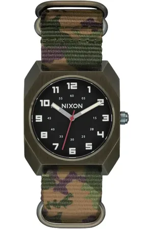Nixon The Scout Camo Strap Watch, 35mm in Dark Olive /Camo at Nordstrom